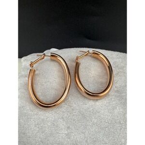 Bronze Milor Italy Earrings Pierced Hoops Signed